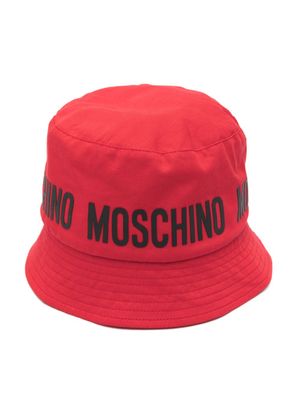 Moschino Kids bob en coton à logo imprimé - Rouge