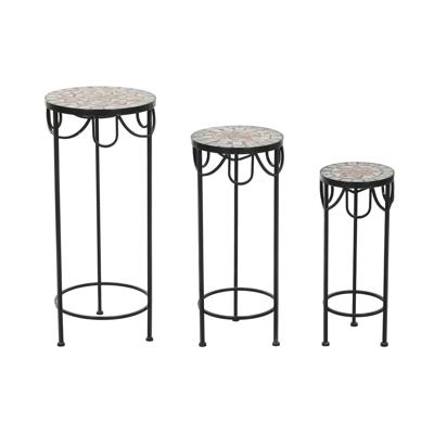 Set van 3 tafels Home ESPRIT Zwart 30 x 30 x 69 cm (3 Onderdelen)