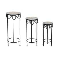 Set van 3 tafels Home ESPRIT Zwart 30 x 30 x 69 cm (3 Onderdelen)