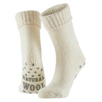 Apollo Anti-slip huissokken/slofsokken - wol - dames ecru - maat 35-38