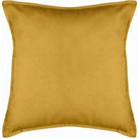 Bank/sierkussens huiskamer Sophia - 52 x 52 cm - Okergeel - polyester - met rits
