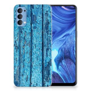 OPPP Reno 4 Bumper Hoesje Wood Blue