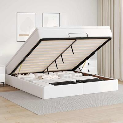 Ottoman bed met matras 180x200cm kunstleer wit
