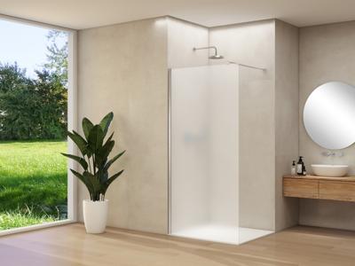 Inloopdouche Van Rijn Products ST01 120x200 cm 8 mm Satijnglas Incl. Beslag met Muurprofiel en Stabilisatiestang Chroom