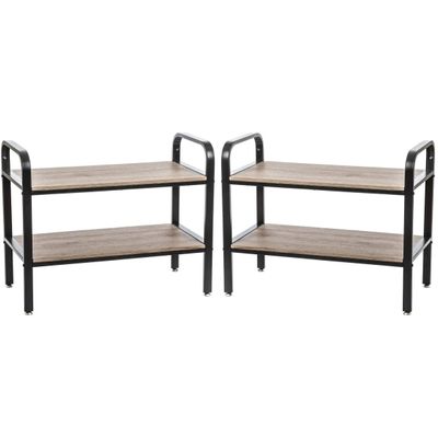 2x Stuks schoenenrek/schoenenkast 71,5 x 57,5 cm van metaal/hout