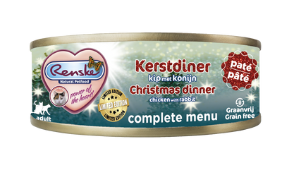 Renske vers Kerstdiner Kip met konijn paté - kat 70 gram