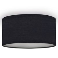 Smartwares plafondlamp Mia 20 cm 1x E14 staal/textiel zwart - thumbnail