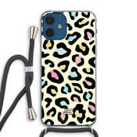 Leopard pattern: iPhone 12 Transparant Hoesje met koord