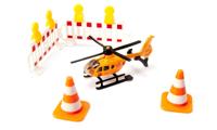 Siku cadeauset reddingsteam VW Kever-ambulance Mercedes-ambulance helikopter kunststof/metaal veelkleurig inclusief 2 vekeersbakens en 2 -kegels - thumbnail