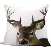 Sierkussen Canvas Hert Wit-Grijs (50 x 50 cm) - thumbnail