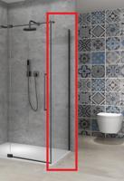 Vaste Wand Van Rijn Products ST08 100x200 cm 8 mm Helder Glas met Muurprofiel Mat Zwart tbv Hoekcabine