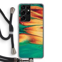 Green Inferno: Samsung Galaxy S21 Ultra Transparant Hoesje met koord