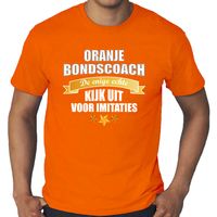 Grote maten oranje t-shirt de enige echte bondscoach Holland / Nederland supporter EK/ WK voor heren - thumbnail