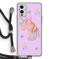 Roze eenhoorn: OnePlus 9 Transparant Hoesje met koord