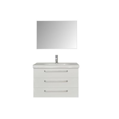 Badkamermeubelset Sanicare Q9 3 Laden 100cm Hoogglans Wit (spiegel optioneel)