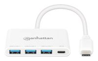 Manhattan 168434 interface hub USB 3.2 Gen 1 (3.1 Gen 1) Type-C 5000 Mbit/s Wit - thumbnail