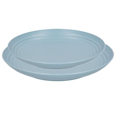 Plasticforte camping borden set - blauw - kunststof - 2 soorten - 16x stuks - onbreekbaar servies