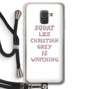 Christian Grey: Samsung Galaxy A8 (2018) Transparant Hoesje met koord