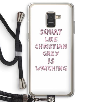 Christian Grey: Samsung Galaxy A8 (2018) Transparant Hoesje met koord