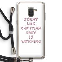 Christian Grey: Samsung Galaxy A8 (2018) Transparant Hoesje met koord