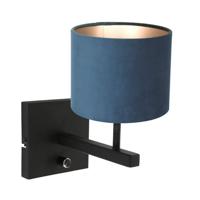 Steinhauer Velvet wandlampStang blauw met zwart - 8251ZW