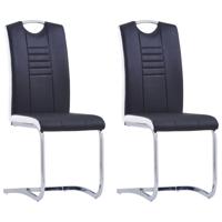 Eetkamerstoelen 2 st kunstleer zwart