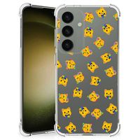 Doorzichtige Silicone Hoesje voor Samsung Galaxy S24 Katten Emojis - thumbnail