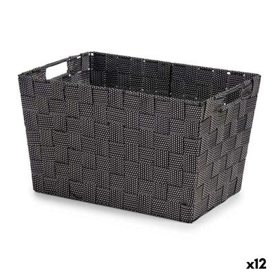 Opbergbak Kipit A3-6875 A3-6875 Zwart Polyester Stof Vlechten 10 L (12 Stuks)