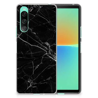 Sony Xperia 10 V | TPU | Siliconen hoesje | Marmer Zwart - Origineel Cadeau Vader