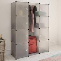 Kast met 9 compartimenten modulair 109x36,5x143 cm wit