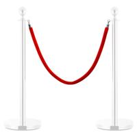 VidaXL Afzetkoord fluweel rood en zilverkleurig