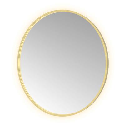 Spiegel Hotbath &MORE 100x100 cm LED-Verlichting Spiegelverwarming Rond Geborsteld Messing PVD