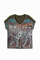 Oriëntaals wijd T-shirt - GREEN - L