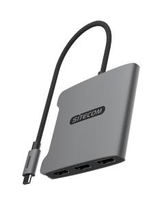 Sitecom AD-1018 interface hub USB 3.2 Gen 1 (3.1 Gen 1) Type-C Zwart, Grijs