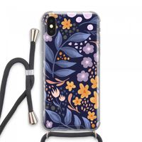Flowers with blue leaves: iPhone XS Max Transparant Hoesje met koord