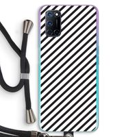 Strepen zwart-wit: Oppo A92 Transparant Hoesje met koord