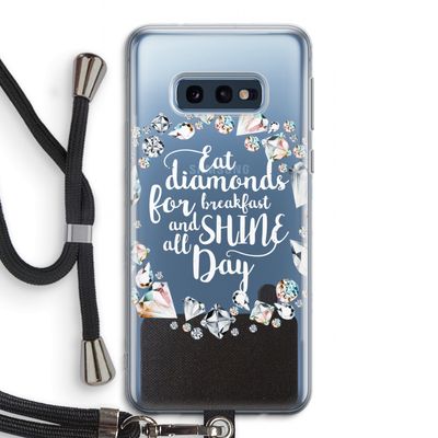 Diamonds: Samsung Galaxy S10e Transparant Hoesje met koord