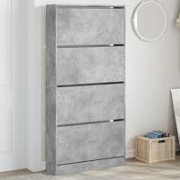 Schoenenkast met 4 klaplades 80x21x163,5 cm betongrijs