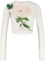 Giambattista Valli haut crop en maille à fleurs - Blanc Giambattista Valli haut crop en maille à fleurs - Blanc