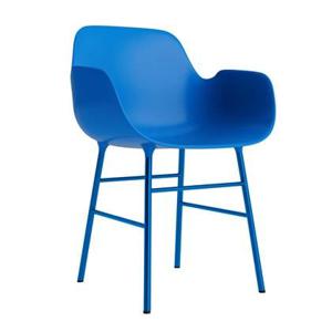 Normann Copenhagen Form Stoel met Armleuning - Staal - Bright Blue