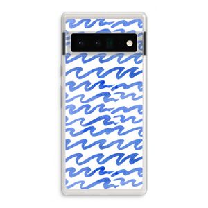 Blauwe golven: Google Pixel 6 Pro Transparant Hoesje