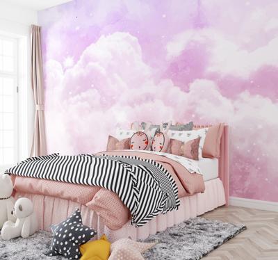 Roze lucht Fotobehang kinderkamer