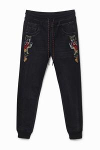 Denim joggingbroek enkelmodel - BLUE - L