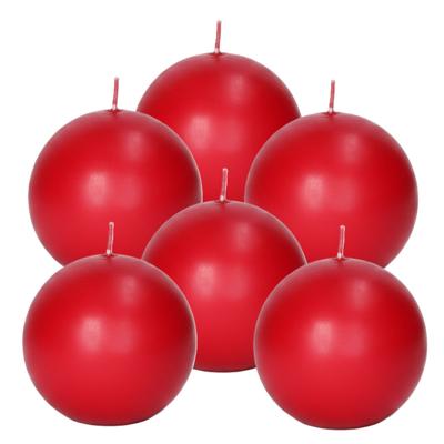 Trend Candles Bolkaars glad - 6x - rood - 8 cm - 25 branduren - ronde kaarsen Trend Candles Bolkaars glad - 6x - rood - 8 cm - 25 branduren - ronde kaarsen