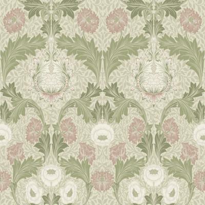 Dutch Wallcoverings Hidden Tr2 -Myrtle Grn/White/Pink - Groen/Wit/Roze