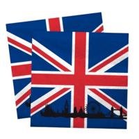 Servetten Groot Brittannie vlag - 20x st - 33 x 33 cm - Engeland - feestservetten