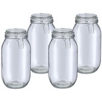 Weckpot/inmaakpot Alfie - 4x - 2L - glas - beugelsluiting - D13 x H26 cm