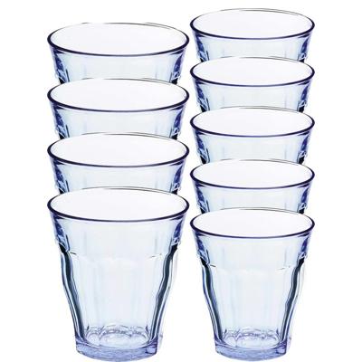 Duralex Picardie - set 12x glazen - 250 ml en 310 ml - blauw