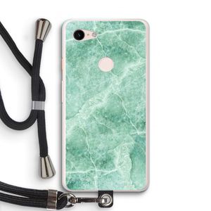 Groen marmer: Pixel 3 XL Transparant Hoesje met koord