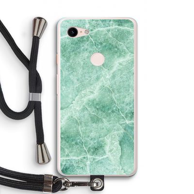 Groen marmer: Pixel 3 XL Transparant Hoesje met koord